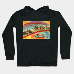 Greetings from Harrisonburg Virginia - Vintage Large Letter Postcard Hoodie